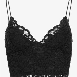 Express Black Lace Cami Crop Top- Size M - NWT